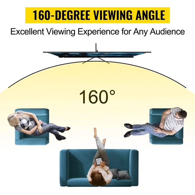 Alt view image 4 of 7 - Projector Screen with Stand 80inch 16:9 HD 4K Outdoor Indoor Projection