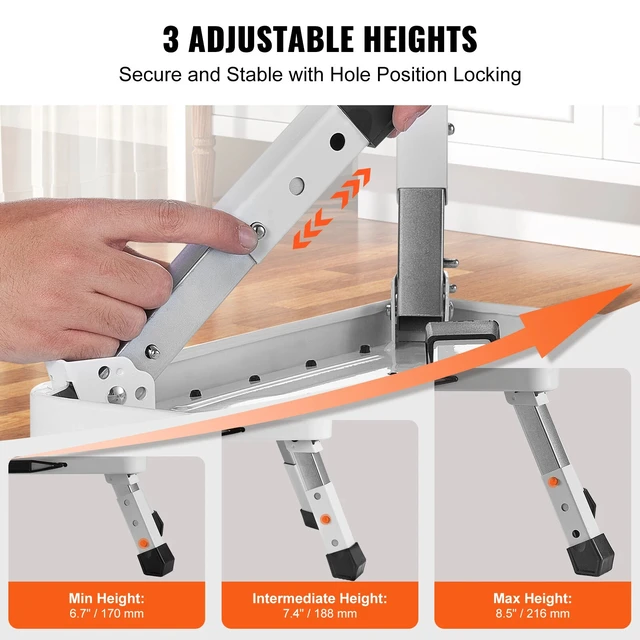 Alt view image 5 of 7 - Step Stool Ladder Foldable 3 Adjustable Height Max Load 330lbs for Home