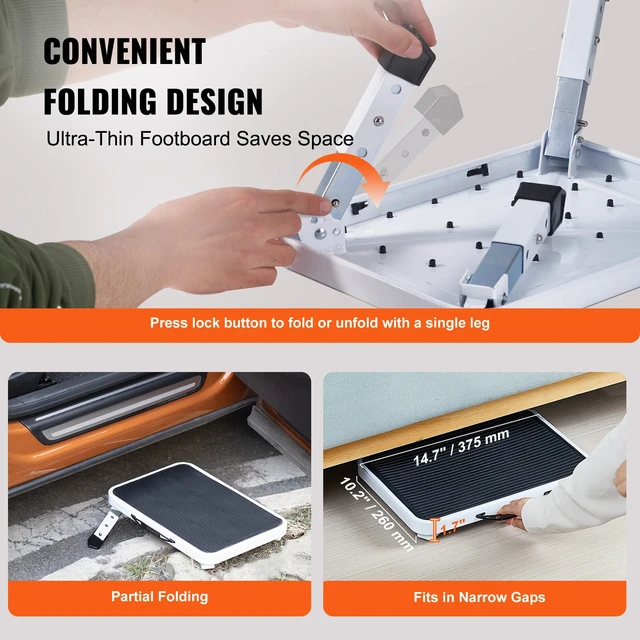 Alt view image 6 of 7 - Step Stool Ladder Foldable 3 Adjustable Height Max Load 330lbs for Home