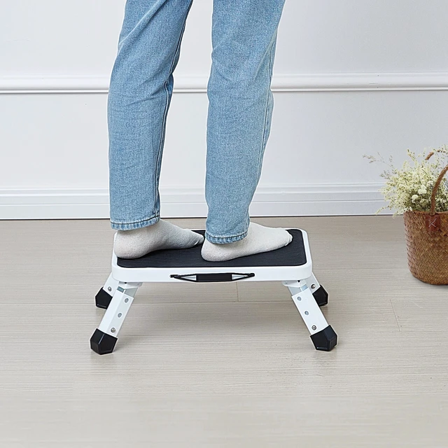 Alt view image 7 of 7 - Step Stool Ladder Foldable 3 Adjustable Height Max Load 330lbs for Home