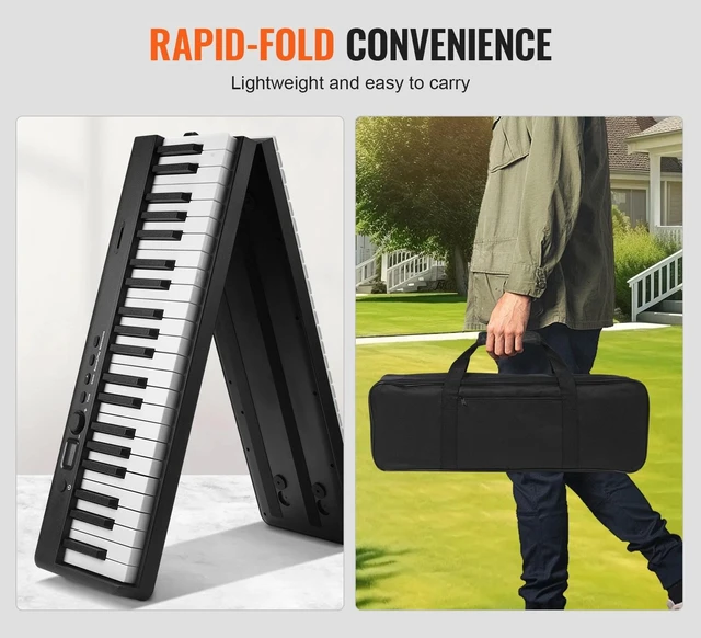 Alt view image 6 of 7 - 88 Key Folding Keyboard Piano Portable Foldable Bluetooth MIDI with Stand