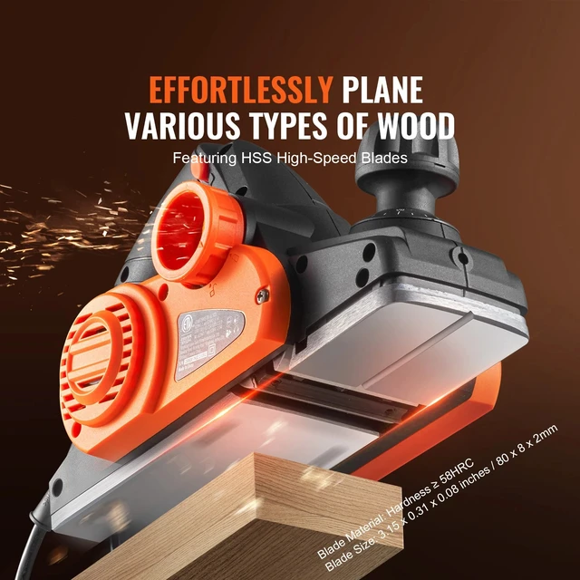 Alt view image 6 of 7 - Hand Planer Corded Electric Hand Planer 3-1/4" 16500 RPM Woodworking DIY