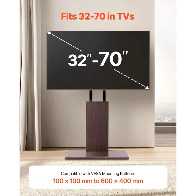 Alt view image 2 of 7 - Universal TV Stand Swivel Stand Holds up to 99 lbs for 32-70 Inch Screens