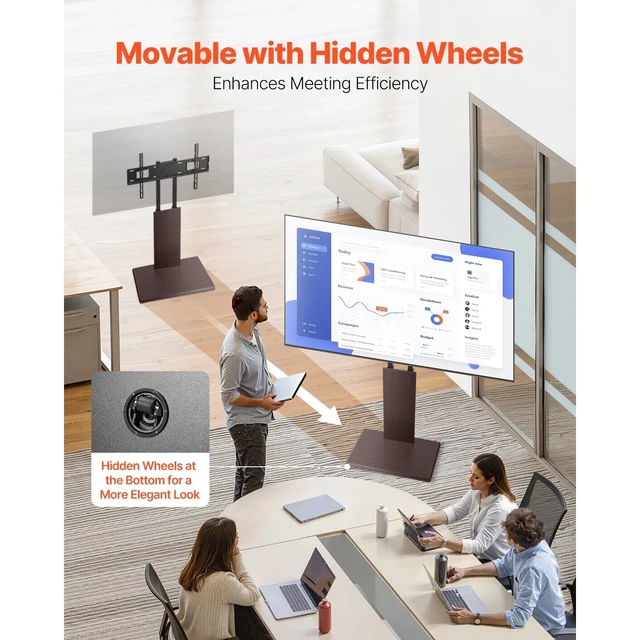 Alt view image 6 of 7 - Universal TV Stand Swivel Stand Holds up to 99 lbs for 32-70 Inch Screens