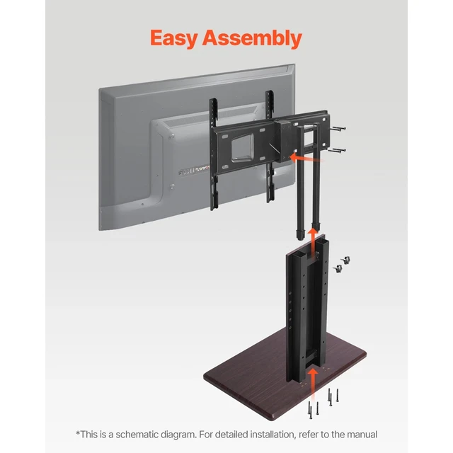 Alt view image 4 of 7 - Universal TV Stand Swivel Stand Holds up to 99 lbs for 32-70 Inch Screens