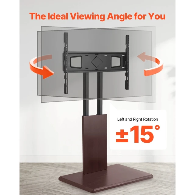 Alt view image 3 of 7 - Universal TV Stand Swivel Stand Holds up to 99 lbs for 32-70 Inch Screens