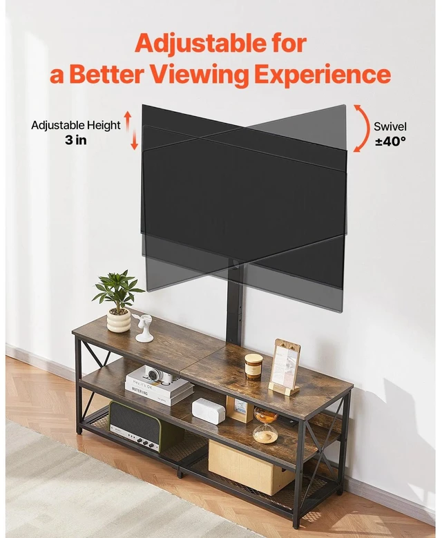 Alt view image 4 of 7 - 48" TV Stand with Mount for up to 75" TV Power Outlet & Storage Cabinets