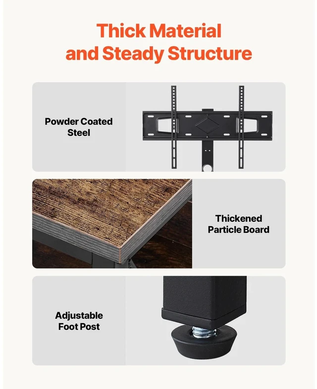 Alt view image 6 of 7 - 48" TV Stand with Mount for up to 75" TV Power Outlet & Storage Cabinets