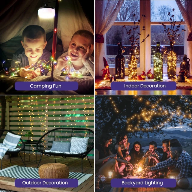 Alt view image 5 of 5 - 32 Ft Retractable Camping String Lights 125 LEDs Multicolor