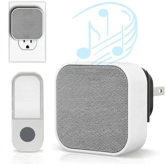 Main image of Wireless Doorbell, White, 1 Button & 2 Receivers, 36 Melodies