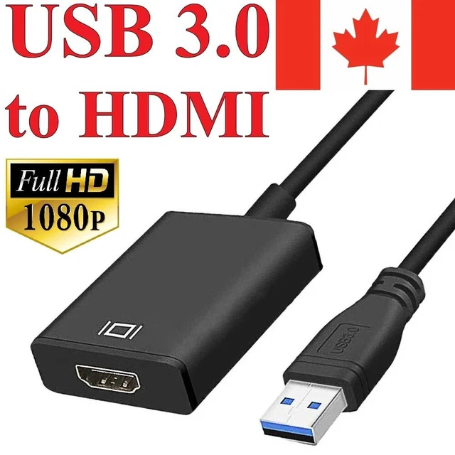 Main image of USB 3.0 to HDMI Adapter Cable Male to Female Video 1080P PC For TV HDTV w/ Audio
