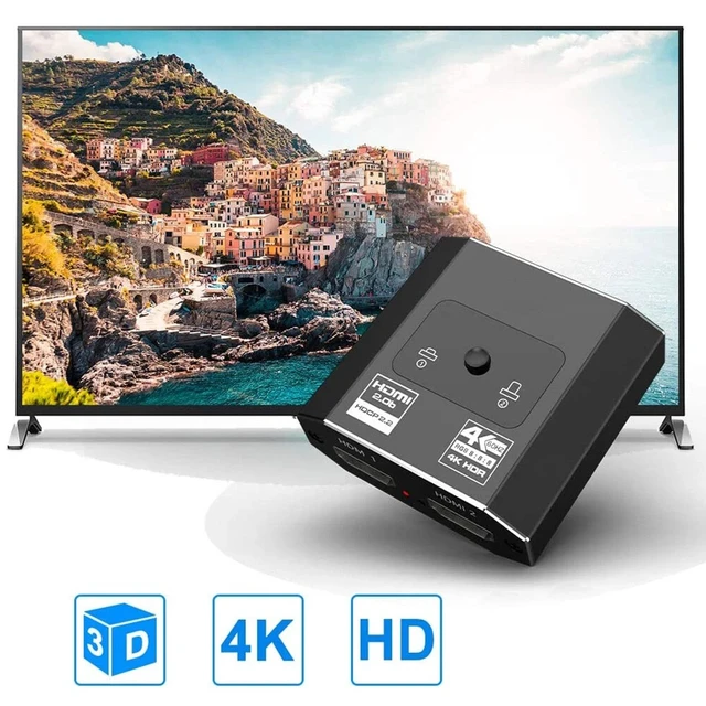 Alt view image 4 of 7 - 4K HDMI Switch Box 60Hz Splitter Adapter Bi-Directional 2 in 1 Out or 1 in 2 Out