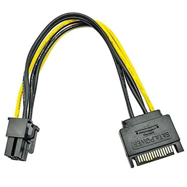 Alt view image 7 of 7 - PCI-E Riser 16X to 1X 6pin Molex SATA Cable 3.0 Adapter Card Extension Graphics