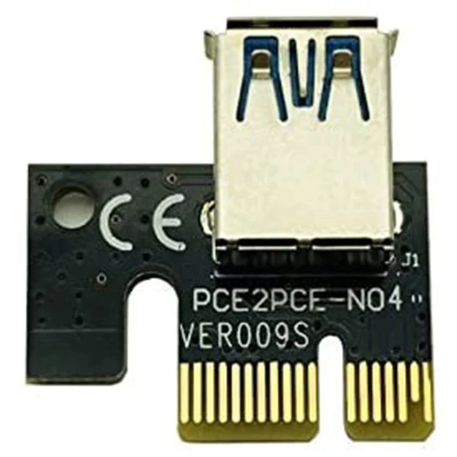 Alt view image 6 of 7 - PCI-E Riser 16X to 1X 6pin Molex SATA Cable 3.0 Adapter Card Extension Graphics