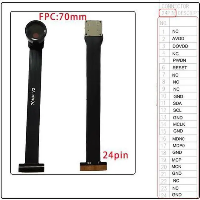 Alt view image 7 of 7 - 5Pcs/Lot 1MP H63 Camera Module FF 80 Degrees 1280 x 720 MIPI SPI DVP 28 Pin 52MM Length Interface 1/4 Lens