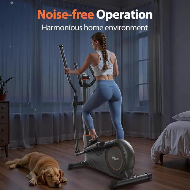 Alt view image 3 of 7 - Niceday Elliptical Machine, Elliptical Exercise Machine for Home with Hyper-Quiet Magnetic Driving System, Elliptical Trainer with 15.5IN & 20IN Stride, 16 Resistance Levels, 500LBS Loading Capacity