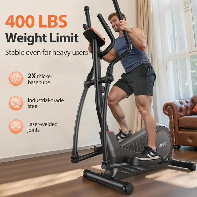 Alt view image 4 of 7 - Niceday Elliptical Machine, Elliptical Exercise Machine for Home with Hyper-Quiet Magnetic Driving System, Elliptical Trainer with 15.5IN & 20IN Stride, 16 Resistance Levels, 500LBS Loading Capacity
