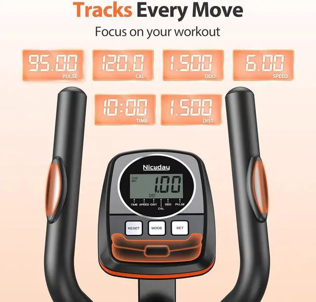 Alt view image 6 of 7 - Niceday Elliptical Machine, Elliptical Exercise Machine for Home with Hyper-Quiet Magnetic Driving System, Elliptical Trainer with 15.5IN & 20IN Stride, 16 Resistance Levels, 500LBS Loading Capacity