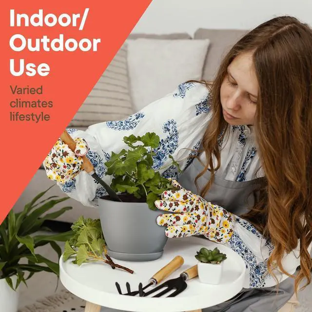 Alt view image 7 of 7 - Campior Plastic Plant Pots with Drainage - Home Decor Flower Pot, Stackable Design for Indoor and Outdoor Use, Lightweight and Sturdy, Space-Saving, (7, 6.6, 6, 5.3, 4.8 Inches), Pack of 20, Gray