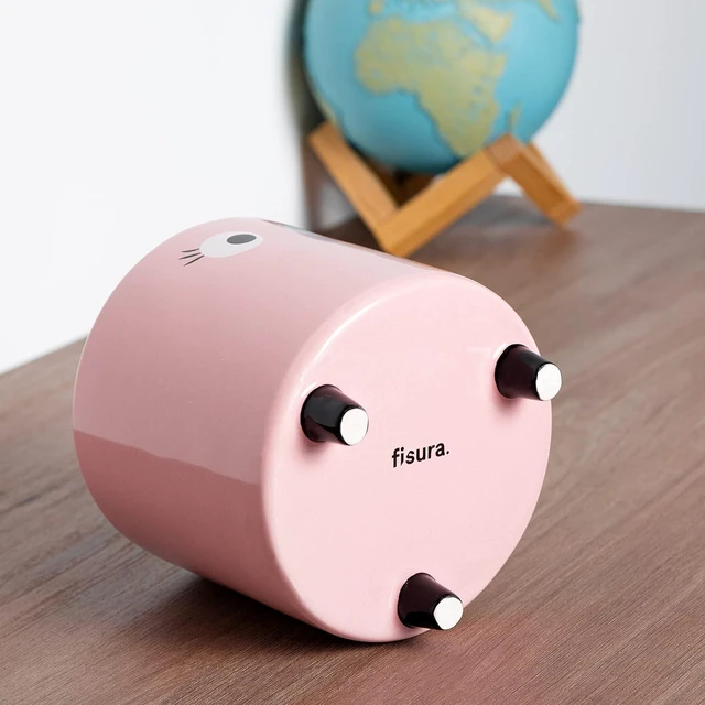 Alt view image 6 of 7 - Fisura - Original Flower Pot Eye Design. Decorative Indoor Planter. Pot with Legs for Cactus. Pink Ceramic Planter for Flowers and Succulents. Dimensions: 5.12 in x 4.92 in