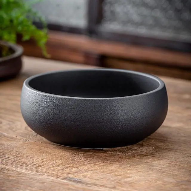 Alt view image 3 of 7 - Lotus Bowl Planter, Lotus Bowls for Planting in Water Indoors,6.5-inch Round Succulent Flower Pot with Rotating Bracket, Leak-Proof Design, Suitable for hydroponic Plants, Succulents (Black)