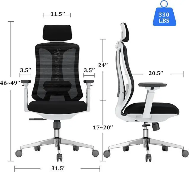 Alt view image 3 of 7 - Logicfox Ergonomic Office Chair for Adults, Upgraded Cushion Mesh Desk Chair