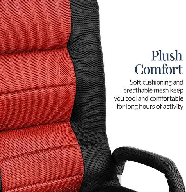 Alt view image 5 of 7 - Best Choice Products Swivel Gaming Chair 360 Degree Multipurpose Floor Chair Rocker for TV, Reading, Playing Video Games w/Lumbar Support, Armrest Handles, Adjustable Foldable Backrest - Black/Red