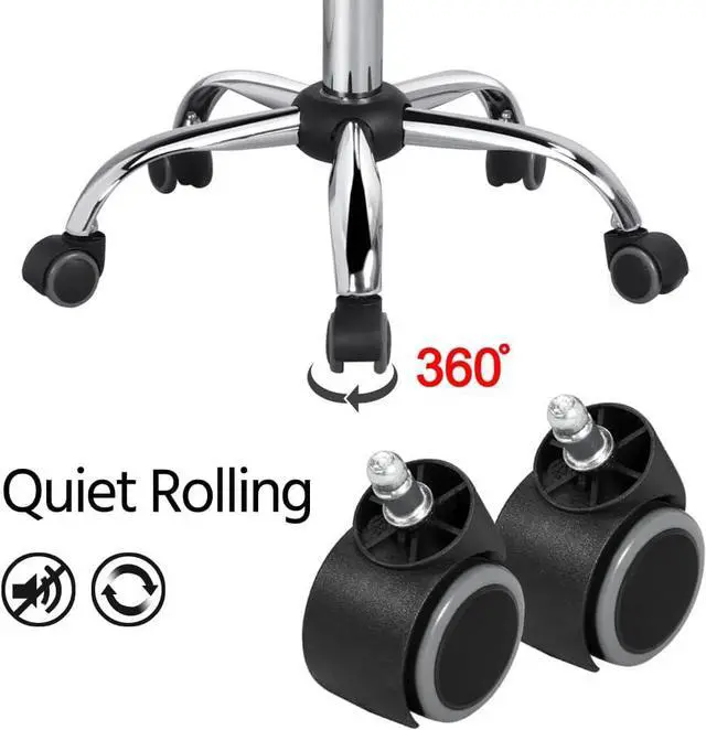 Alt view image 7 of 7 - Yaheetech Ribbed Armless Office Chair Low Back PU Leather Swivel, Black | Low back foam padded ribbed upholstery, adjustable height, full swivel, armless, quiet rolling wheels, easy quick assembly.