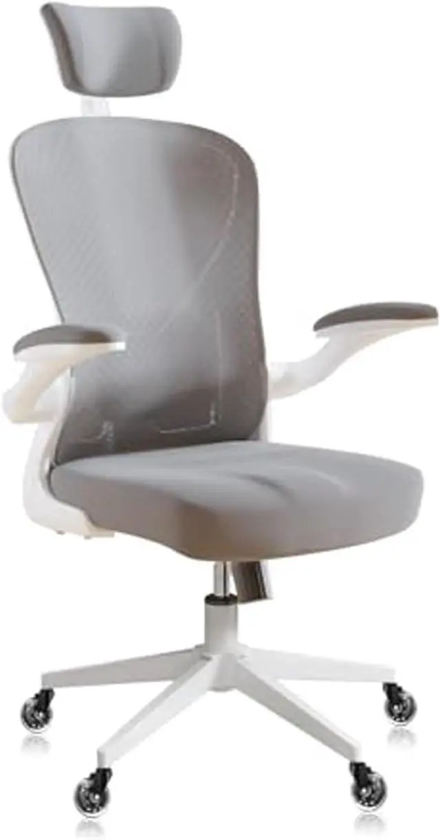 Alt view image 3 of 7 - Ergonomic Office Desk Chair High Back Mesh Computer Chair | 360° Swivel Adjustable Lumbar Support & Flip-Up Armrests capacity 300 lbs capacity