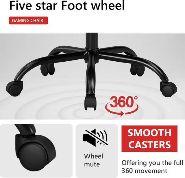 Alt view image 6 of 7 - BestOffice PC Gaming Chair Ergonomic Office Chair Desk Chair with Lumbar Support Flip Up Arms Headrest PU Leather Executive High Back Computer Chair for Adults Women Men (White)