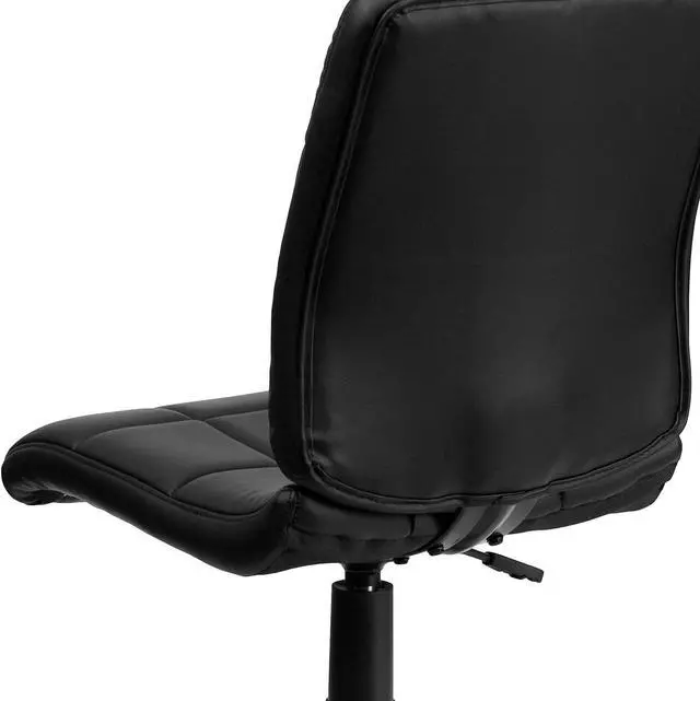 Alt view image 7 of 7 - Flash Furniture Clayton Mid-Back Tufted Vinyl Upholstered Swivel Desk Chair with Padded Seat, Modern Adjustable Height Padded Office Chair, Black | 360° Swivel, Height Adjustable, Commercial Grade