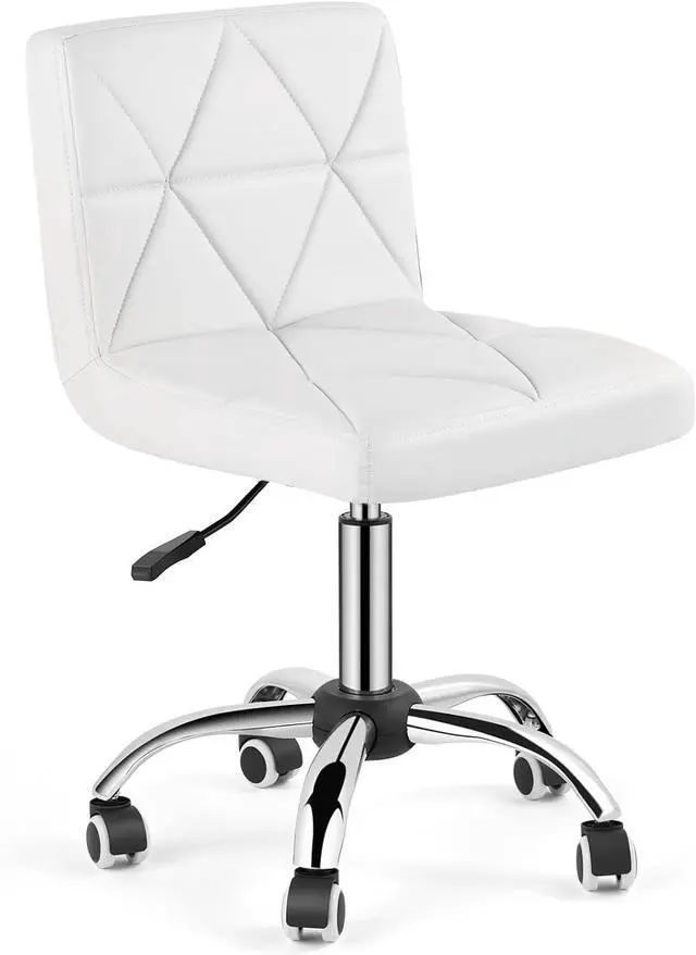 Main image of COSVALVE Armless Swivel Office Chair with Wheels, Adjustable Height | Armless Mid Back Chair With 360° Swivel, Adjustable Height & Rolling Wheels, Ideal For Home Offices, Conferences & Salons