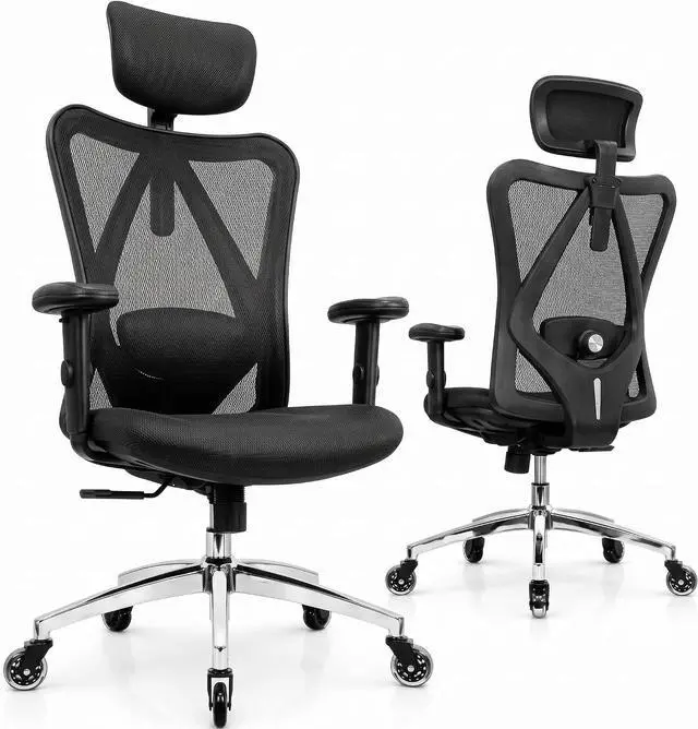 Main image of Duramont Ergonomic Office Chair | Adjustable Desk Chair with Lumbar Support and Rollerblade Wheels | High Back Chair with Breathable Mesh | Thick Seat Cushion