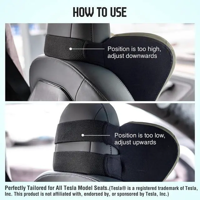 Alt view image 5 of 7 - Car Neck Pillow for Driving Seat, Soft Memory Foam Headrest Pillow with Adjustable Strap and Removable Cover, Ergonomic Neck Support for Car, Office Chair, Gaming Chair Dark Grey