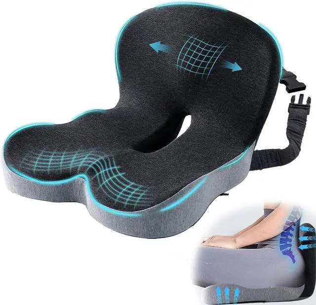 Main image of Seat Cushion with Lumbar Support Pillow, Back and Seat Cushion for Office | Ergonomic L-Shaped Car Seat Cushion for Cars, Wheelchairs, Truck Seat Cushion for Sciatica & Lower Back Pain Relief