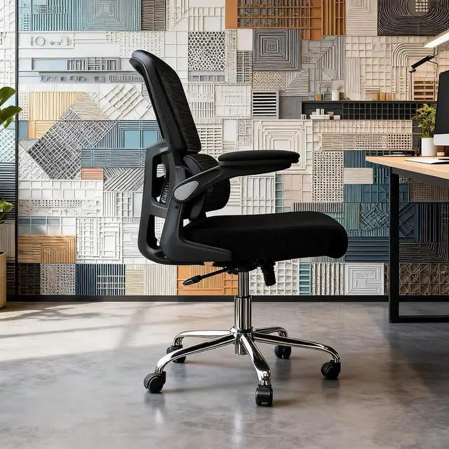 Alt view image 2 of 7 - Logicfox Ergonomic Office Chair, Mesh Desk Chair with Flip-Up Arms for Home