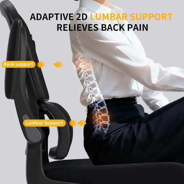Alt view image 5 of 7 - Logicfox Ergonomic Office Chair, Mesh Desk Chair with Flip-Up Arms for Home