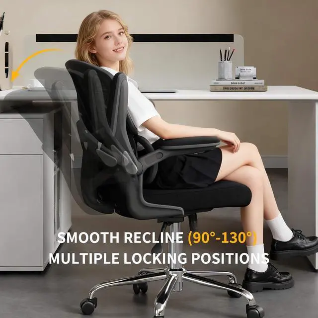 Alt view image 7 of 7 - Logicfox Ergonomic Office Chair, Mesh Desk Chair with Flip-Up Arms for Home