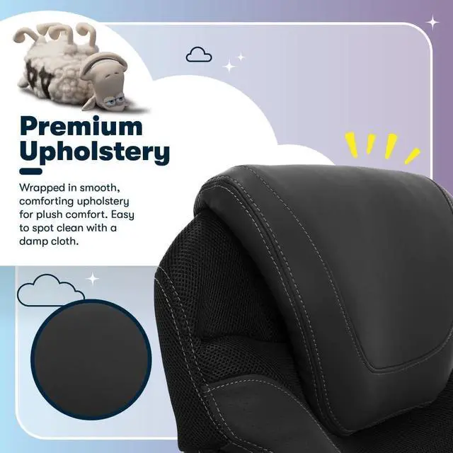 Alt view image 5 of 7 - Serta Bryce Executive Office Chair, Ergonomic Computer Desk Chairs with Patented AIR Lumbar Support, Comfy Body Pillows, Height Adjustable, Swivel Base with Wheels, Bonded Leather, Black