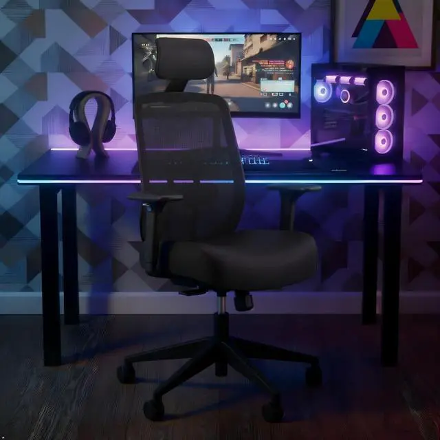 Alt view image 2 of 6 - HON Altern Ergonomic Office Chair, Office Desk Computer Chair, Black | Mesh desk chair with lumbar support, headrest, seat slide, adjustable arms, computer chair for home office productivity