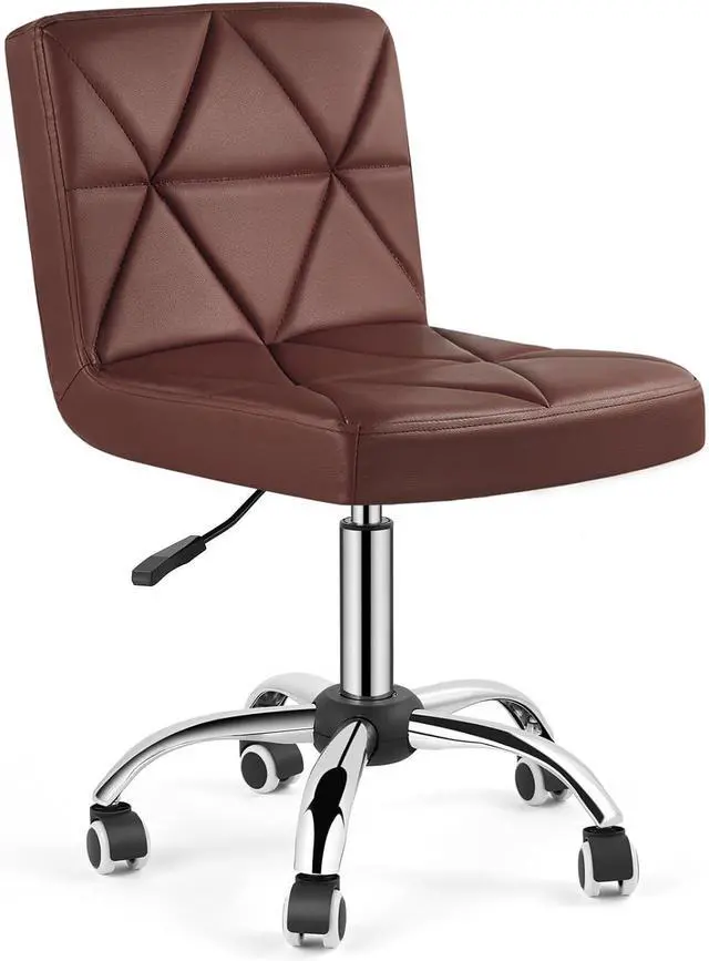 Main image of COSVALVE Armless Swivel Office Chair with Wheels, Adjustable Height | Armless Mid Back Chair With 360° Swivel, Adjustable Height & Rolling Wheels, Ideal For Home Offices, Conferences & Salons