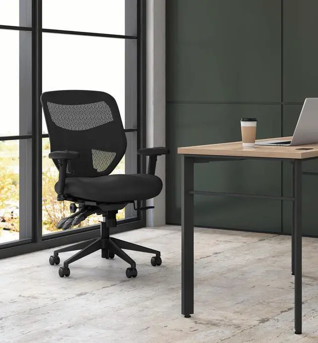 Alt view image 2 of 7 - HON Prominent Ergonomic Office Chair, Adjustable Arms, Desk Chair, Black | High back ergonomic desk chair with adjustable arms, rolling seating, advanced tilt office decor for work and productivity