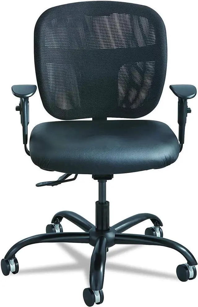Alt view image 4 of 5 - Safco Vue Intensive-Use Big and Tall Office Chair, Ergonomic and Height-Adjustable Swivel Seat with Breathable Mesh Back, Heavy-Duty Powder-Coated Base