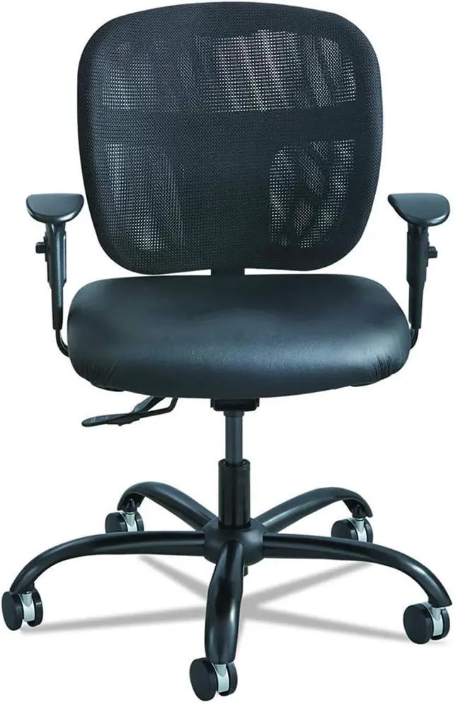 Alt view image 5 of 5 - Safco Vue Intensive-Use Big and Tall Office Chair, Ergonomic and Height-Adjustable Swivel Seat with Breathable Mesh Back, Heavy-Duty Powder-Coated Base