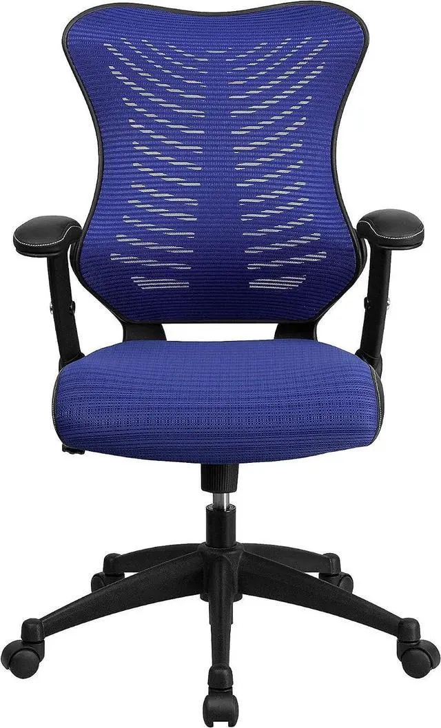 Main image of Flash Furniture Mesh Swivel Adjustable Office Chair, Blue | Ergonomic, Adjustable Arms, High-Back, Mesh Back
