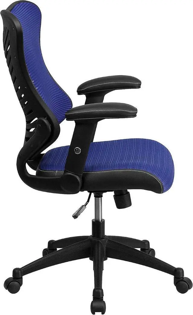 Alt view image 5 of 6 - Flash Furniture Mesh Swivel Adjustable Office Chair, Blue | Ergonomic, Adjustable Arms, High-Back, Mesh Back