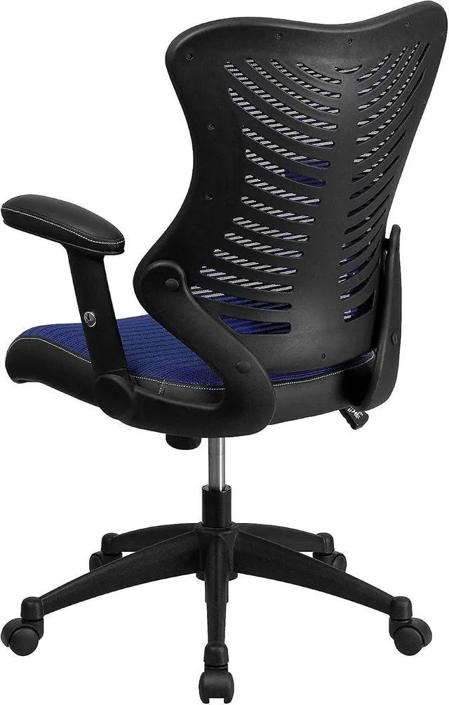 Alt view image 6 of 6 - Flash Furniture Mesh Swivel Adjustable Office Chair, Blue | Ergonomic, Adjustable Arms, High-Back, Mesh Back