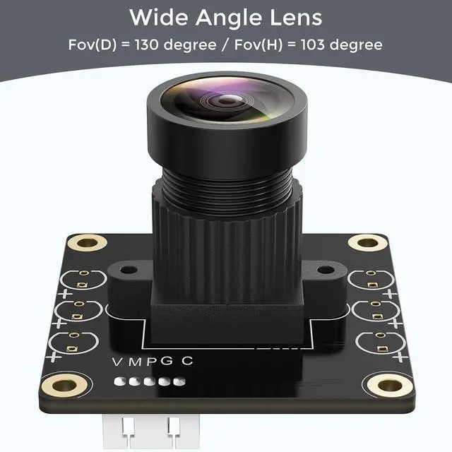 Alt view image 3 of 7 - 1080P USB2.0 UVC Camera, 130° Wide Angle Camera, Plug & Play for PC, Raspberry Pi, Jetson Nano and SBCs. Support Windows, Linux, Android and Mac OS.