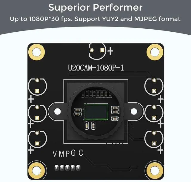 Alt view image 5 of 7 - 1080P USB2.0 UVC Camera, 130° Wide Angle Camera, Plug & Play for PC, Raspberry Pi, Jetson Nano and SBCs. Support Windows, Linux, Android and Mac OS.