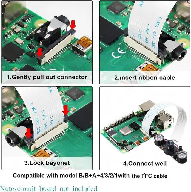Alt view image 5 of 7 - Weewooday 2 Sets for Camera 1080P Webcam 5MP OV5647 Sensor Day and Night Vision IR-Cut Video Focus Adjustment Compatible with Raspberry Pi RPi 4 3 B/B+ 2B 3A+ 2 1 Camera